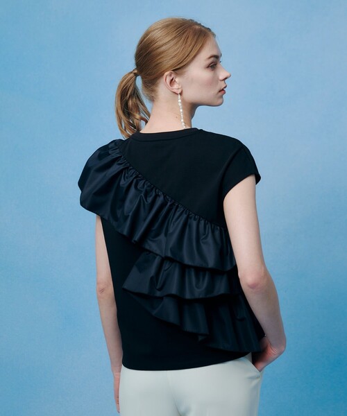 tシャツ 「LOULOU WILLOUGHBY」スパイラルフリルＴシャツ レディースの画像
