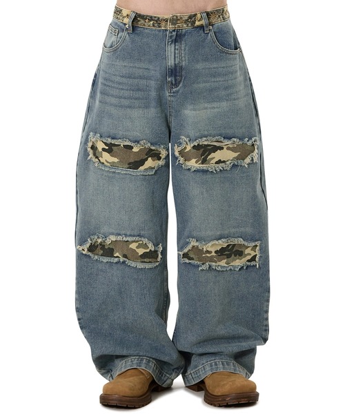 OY（オーワイ） ジーンズ 「OY/オーワイ」DENIM CAMO WIDE VOLUME 