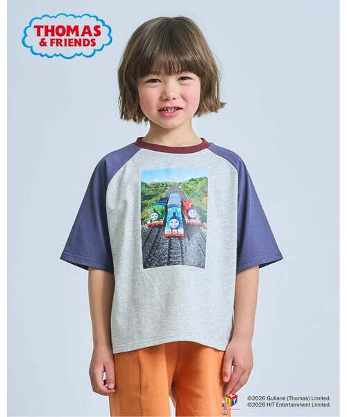 b・ROOM（ビールーム） tシャツ 「きかんしゃトーマス」ラグラン半袖T