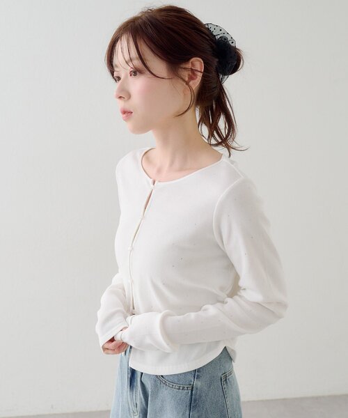 カーディガン スタッズ スタッズニットカーディガン - ROY reflect overjoy
