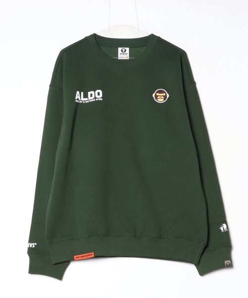 「AAPE BY A BATHING APE」 スウェットカットソー X-LARGE ダークグリーン メンズ_画像2