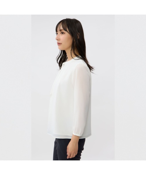 「AOYAMA」 「＆ress」長袖ブラウス L ライトベージュ レディース_画像5