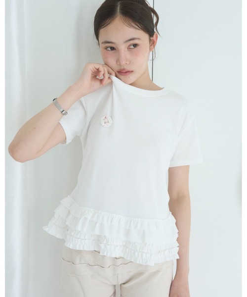 Smyeon tシャツ 半袖 Frill crewneck tee/フリルクルーネックTシャツ