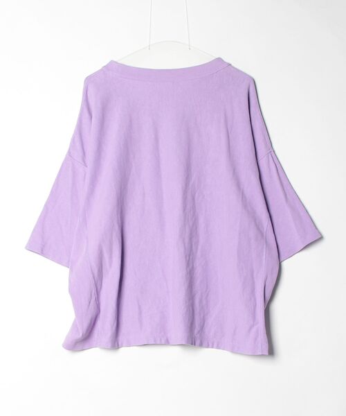 TENDERLOIN Champion 7分袖 カットソー Lサイズ Champion（チャンピオン） ワンポイント7分袖カットソー L パープル