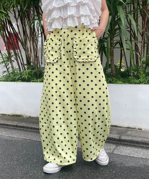 みにぽん⭐プチブライス ～黄色レトロ パンダ柄サロペットコーデ3点セット～ HELLO.SANFRANCISCO（ハローサンフランシスコ） ワイドパンツ パンツ