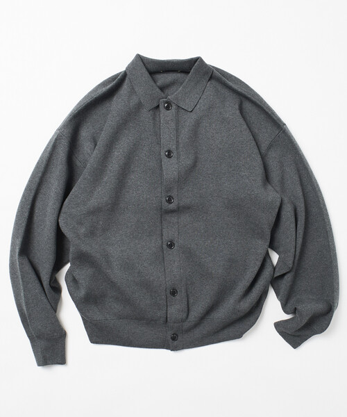 「FREAK'S STORE」 ニットカーディガン MEDIUM チャコールグレー メンズ_画像4