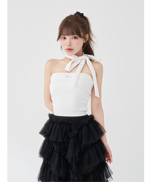 Darich（ダーリッチ） ビジューロゴベアトップ レディース : ZOZOTOWN