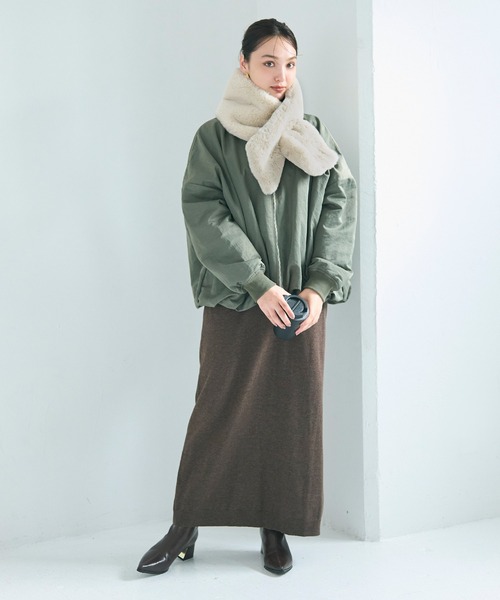 ストール マフラー ＼新色追加／フェイクファーティペット「ワイドタイプ」 レディース | coca | 18