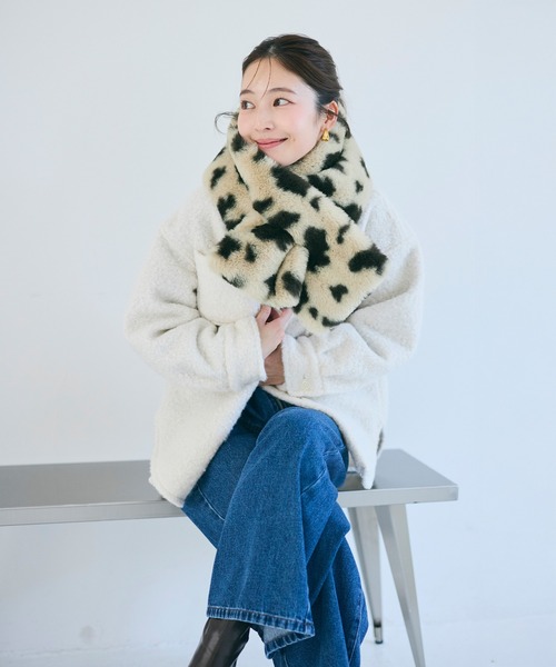 ストール マフラー ＼新色追加／フェイクファーティペット「ワイドタイプ」 レディース | coca | 25