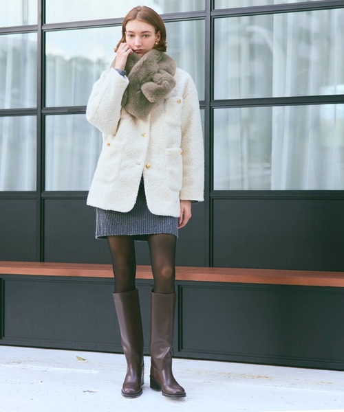 ストール マフラー ＼新色追加／フェイクファーティペット「ワイドタイプ」 レディース | coca | 27