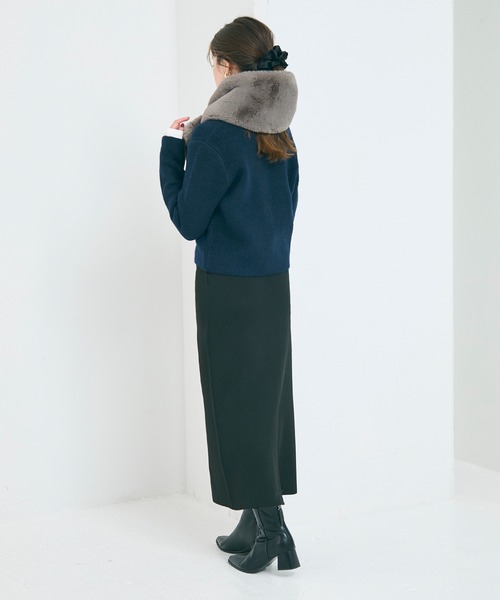 ストール マフラー ＼新色追加／フェイクファーティペット「ワイドタイプ」 レディース | coca | 30