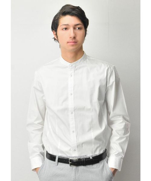 BLANC basque バンドカラーシャツ ホワイト 38 新品未使用 BLANC basque バンドカラーシャツ ホワイト 38 新品未使用