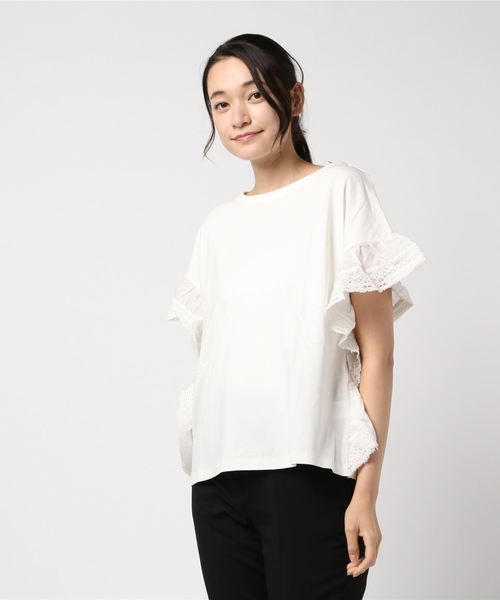 tシャツ bid / 天竺袖レース切替PO レディース B.I.D. tシャツ bid / 天竺袖レース切替PO レディース