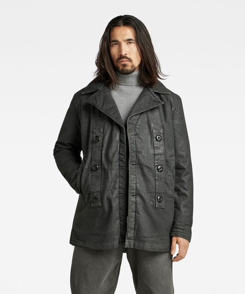 G-STAR RAW pコート ピーコート DENIM PEACOAT/レザーライク
