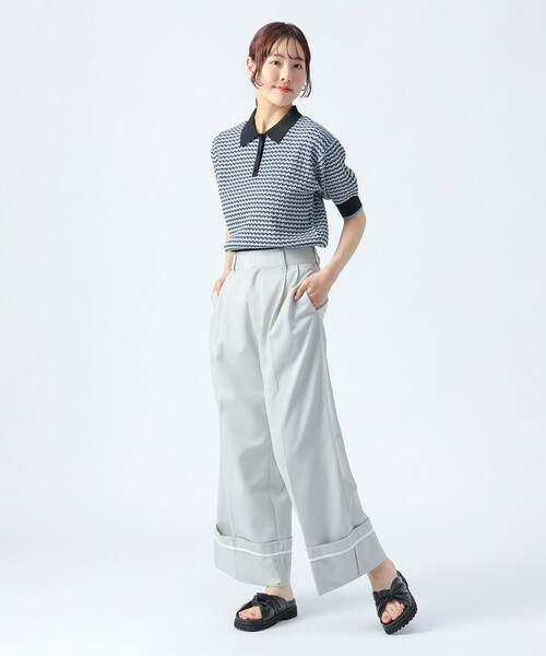 ポロシャツ ポロ マルチジャカード ニットポロ レディース BEAMS HEART ポロシャツ ポロ マルチジャカード ニットポロ