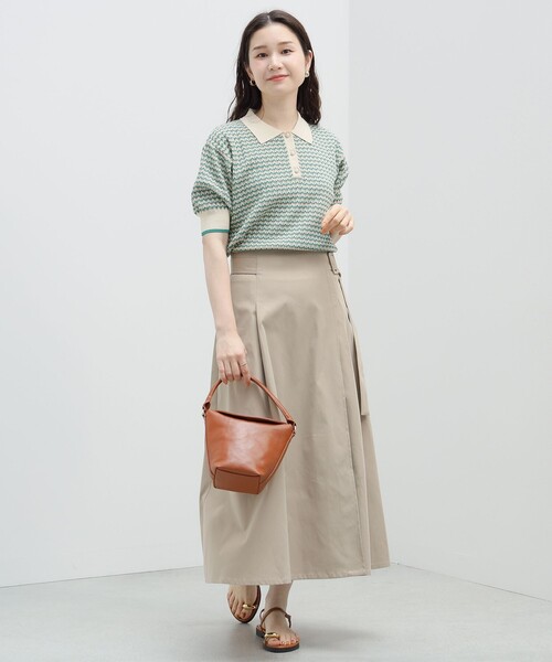 BEAMS HEART ポロシャツ ポロ マルチジャカード ニットポロ