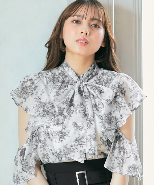 INGNI（イング） シャツ ブラウス レディース モノトーン花柄シアー 