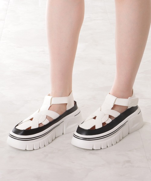 Lace Ladies サンダル グラディエーター風 ストラップ 厚底