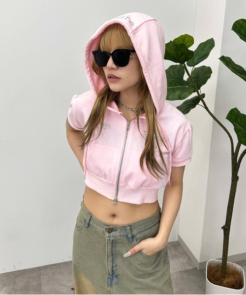 sedacle girl パーカー 裏毛ラインストーンフーディー「SETUP sedacle girl パーカー 裏毛ラインストーンフーディー「SETUP