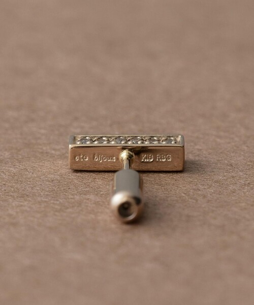 ete/フローピアス/M/シルバー/新品同様/SV925/K18 ete ピアス エテ K18YG シルバー (片耳) ジルコニア 総重量約0.7