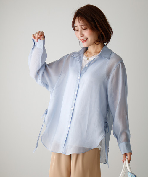 ブラウス シャツ 大人世代こそ必須!!コーデが楽しいシアーシャツ レディース Ehre style ブラウス シャツ 大人世代こそ必須!!コーデが楽しい