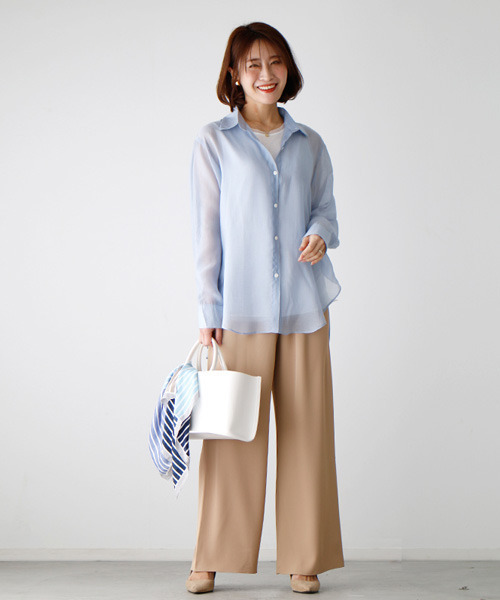 ブラウス シャツ 大人世代こそ必須!!コーデが楽しいシアーシャツ レディース Ehre style ブラウス シャツ 大人世代こそ必須!!コーデが楽しい