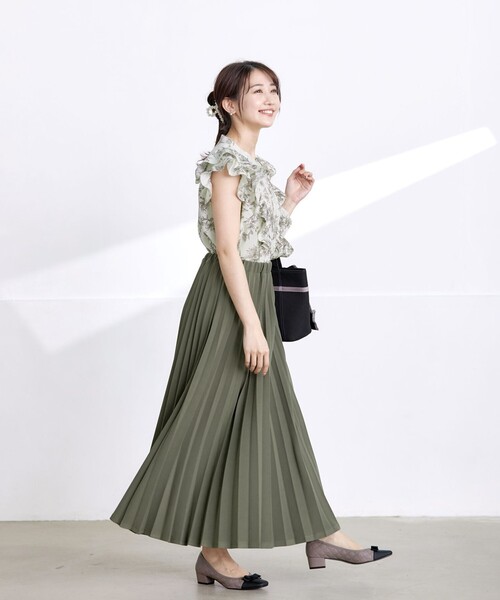 Tiaclasse ブラウス シャツ 花柄フリルシャツブラウス