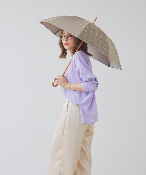 Vivienne Westwood　日傘　UVカット　パープル　チェック macocca（マコッカ） 傘 完全遮光 UVカット100% 日傘 Paraffi パラフィ