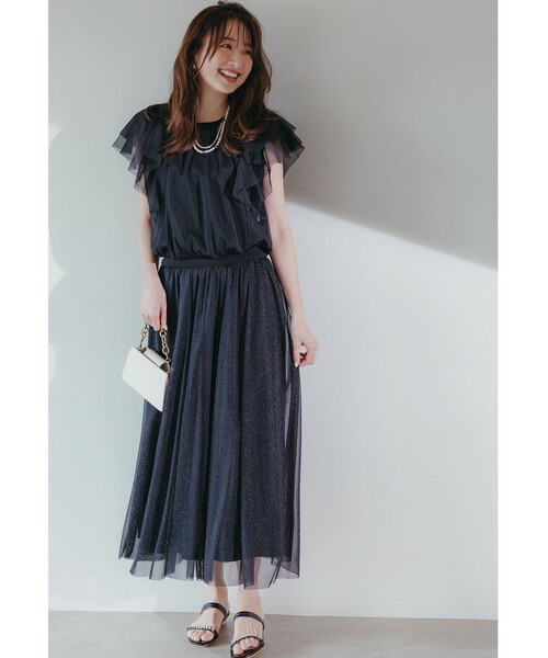 any SiS セットアップ 「スタイリストコラボ」ジレ×ラメチュール