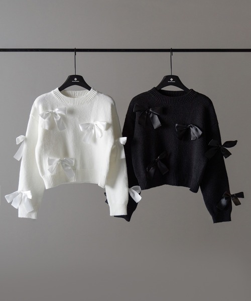 me+em select（ミームセレクト） ニット セーター 「 2color 」リボン