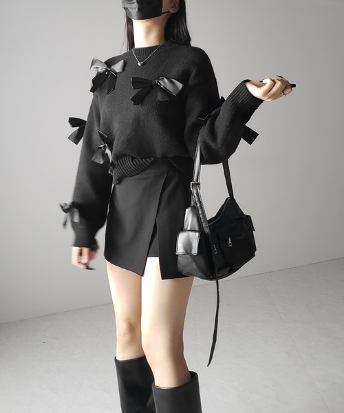 me+em select（ミームセレクト） ニット セーター 「 2color 」リボン