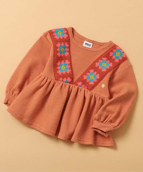 vintage クロシェ チュニック ワンピース BREEZE チュニック クロシェモチーフチュニック キッズ 子供服