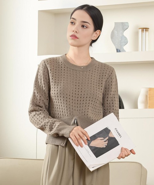 ニット セーター compact mesh knit レディース