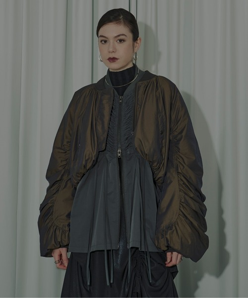 Ezick ジャケット MA-1 Volume sleeve short レディース