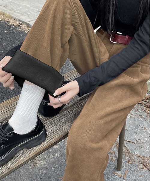 【美品】BY コーデュロイストレートパンツ　ブラウン ちょっと差のつくコーデュロイパンツ/ブラウン | Factelier