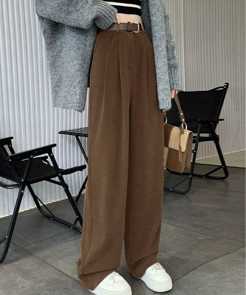 裏起毛　新品　ミセス　コーデュロイ　ナチュラル　ストレートパンツ　サイズＭ 裏起毛 コーデュロイパンツ レディース冬[品番：II000009645