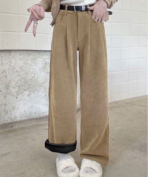 【美品】BY コーデュロイストレートパンツ　ブラウン ユニクロ ブラウン コーデュロイ ストレートパンツ - メルカリ