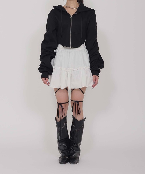 Calon mie（カロン ミー） パーカー SHORT CORSET HOODIE / ショート