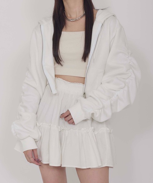 Calon mie（カロン ミー） パーカー SHORT CORSET HOODIE / ショート