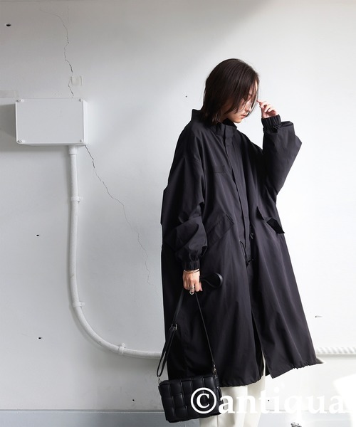 antiqua，アンティカ　黒 モッズコート レディース antiqua モッズコート コート 2wayモッズコート レディース