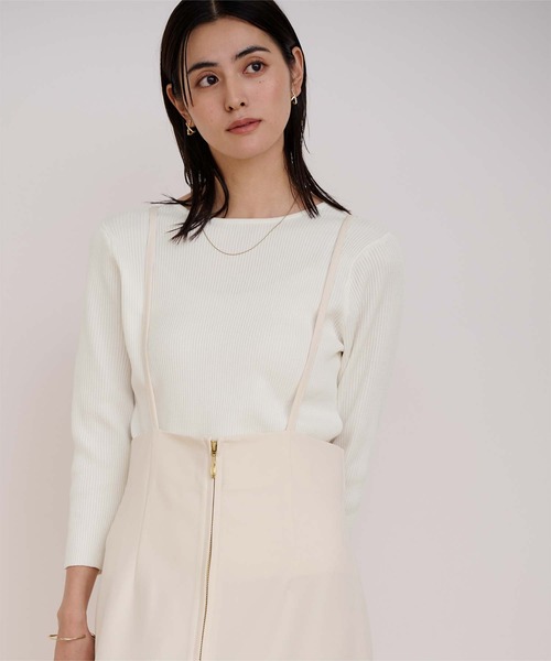 ニット セーター 前後2way ベーシックニット Y レディース ur's ニット セーター 前後2wayベーシックリブニット レディース