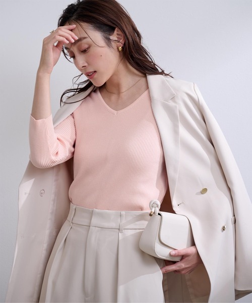 ニット セーター 前後2way ベーシックニット Y レディース ur's ニット セーター 前後2wayベーシックリブニット レディース
