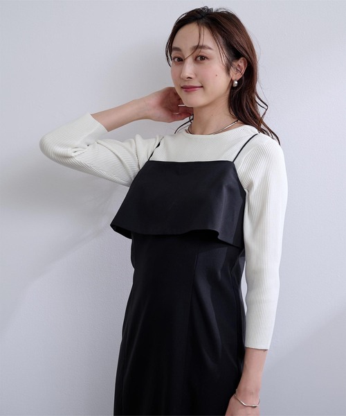 ニット セーター 前後2way ベーシックニット Y レディース ur's ニット セーター 前後2wayベーシックリブニット レディース