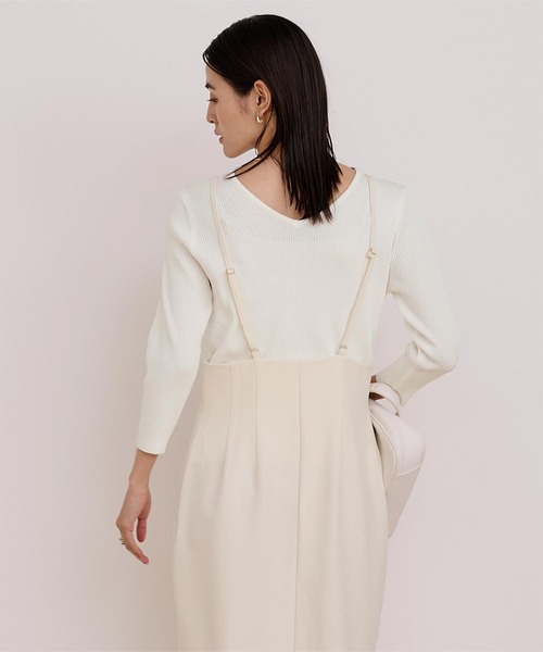 ニット セーター 前後2way ベーシックニット Y レディース ur's ニット セーター 前後2wayベーシックリブニット レディース