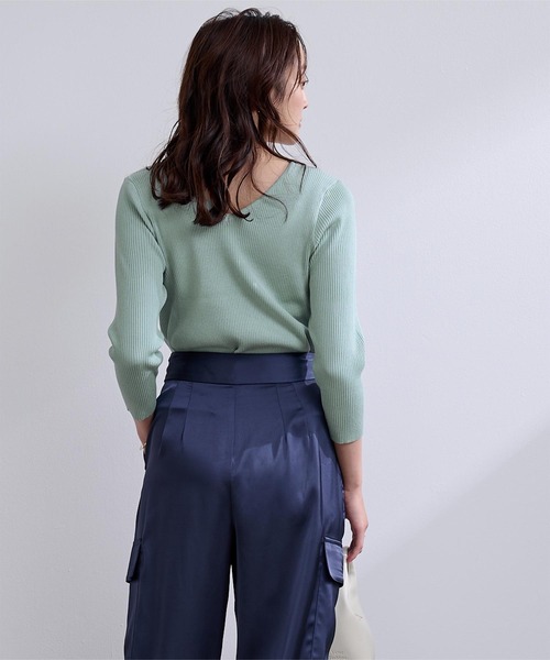 ニット セーター 前後2way ベーシックニット Y レディース ur's ニット セーター 前後2wayベーシックリブニット レディース