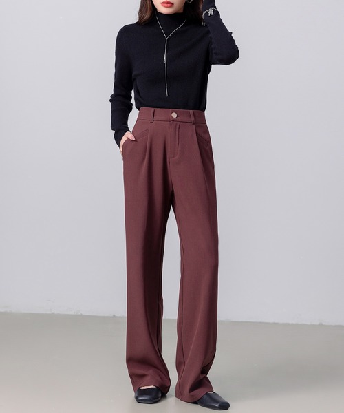 DAY CLOSET スラックス パンツ 「大きいサイズ有」すらっと脚長。美