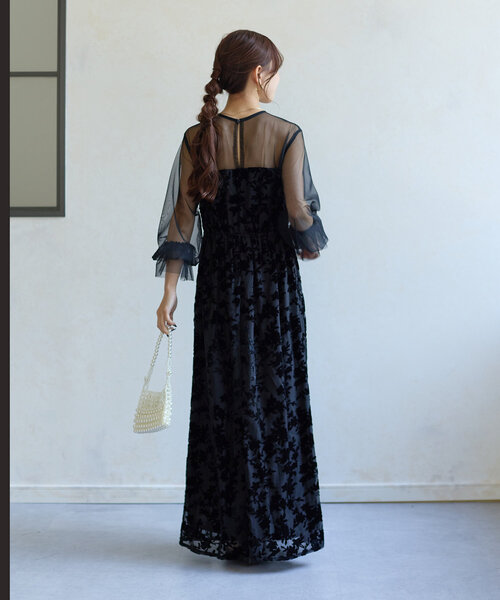 【オケージョン】シアーブラウス×タックオールインワン【Thevon.】 セール】【オケージョン】シアーブラウス×タックオールインワン