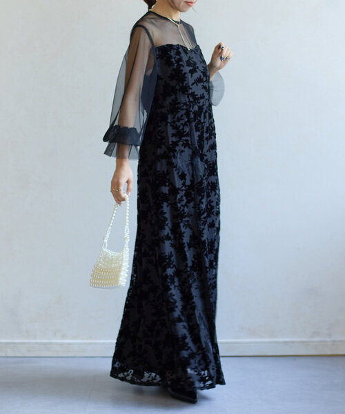 Thevon（ゼヴォン） ワンピース 「オケージョン」シアー切替フラワー