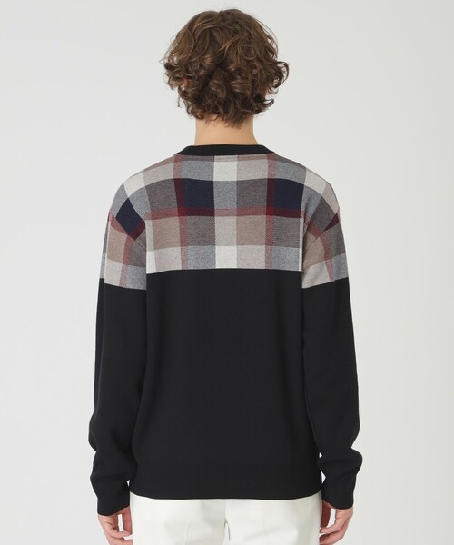 BLACK LABEL CRESTBRIDGE チェック柄セーター Mサイズ BLACK LABEL CRESTBRIDGE セーター ニット テクスチャーミックス