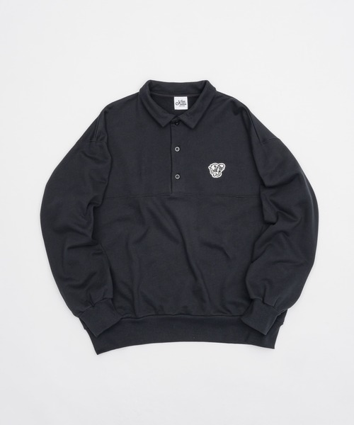 kaoyorinakami トレーナー スウェット BOY patch sweat polo